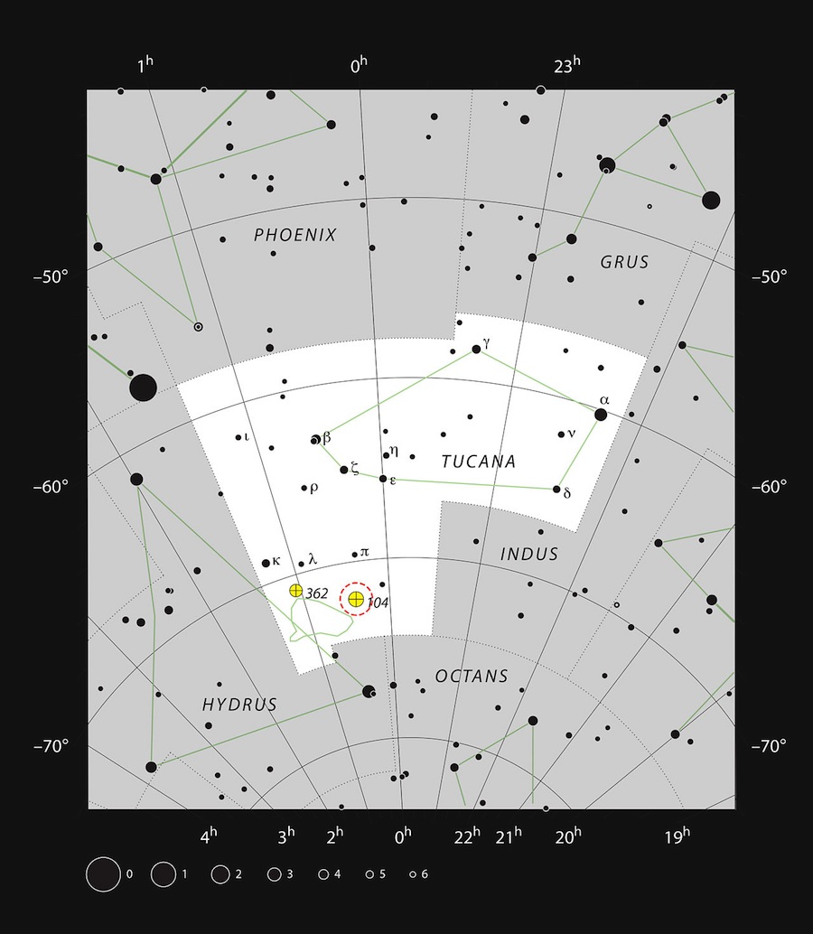 The globular star cluster 47 Tucanae in the constellation of Tucana (The Toucan)