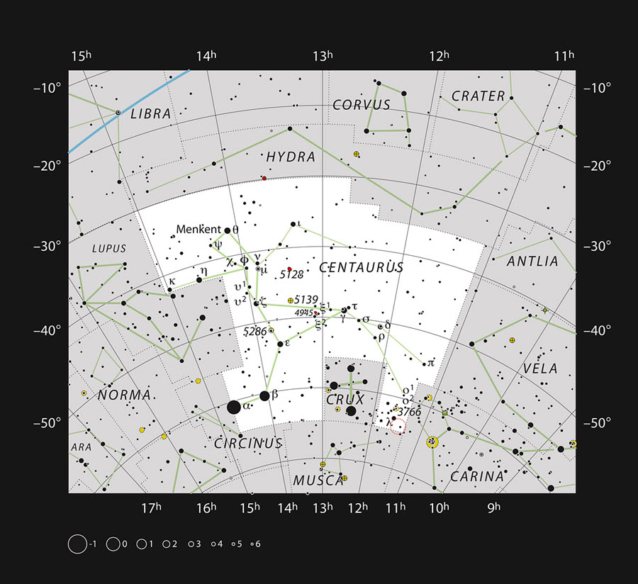 Este mapa mostra a localização de uma nuvem de hidrogénio e estrelas recém nascidas chamada Gum 41, na enorme constelação austral do Centauro. Estão assinaladas a maioria das estrelas visíveis a olho nu sob boas condições de observação e a localização da nebulosa propriamente dita está marcada com um círculo vermelho. Este objeto é apenas uma pequena parte de uma estrutura muito maior chamada Nebulosa Lambda Centauri. A Gum 41 é muito ténue e apenas foi descoberta, com o auxílio fotografias, em meados do século XX.