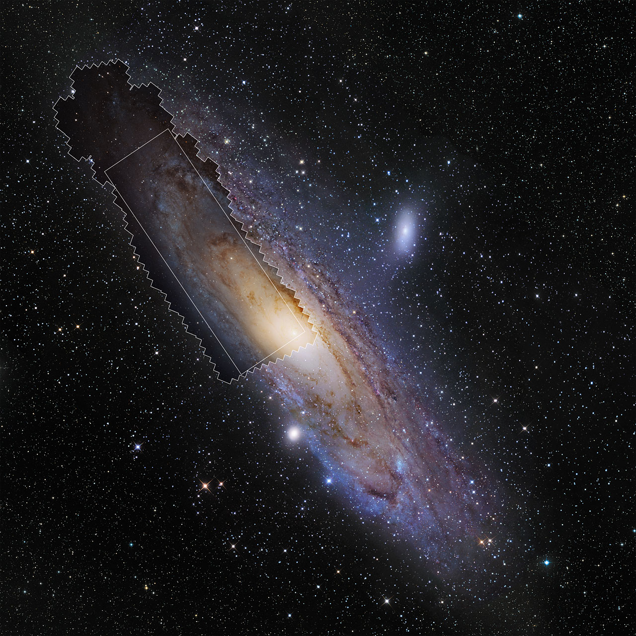 Wide-field view of the Andromeda Galaxy showing the extent of th