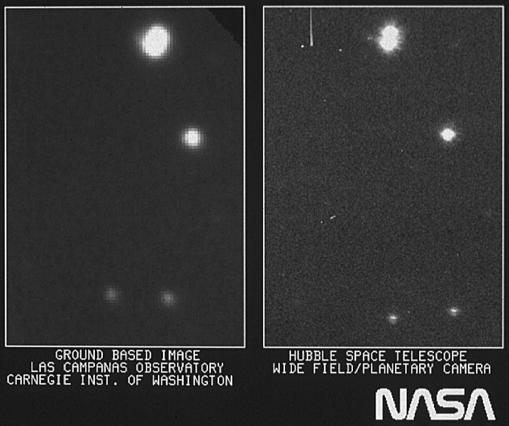 A primeira imagem enviada pelo Hubble para a Terra, em 20 de Maio de 1990.