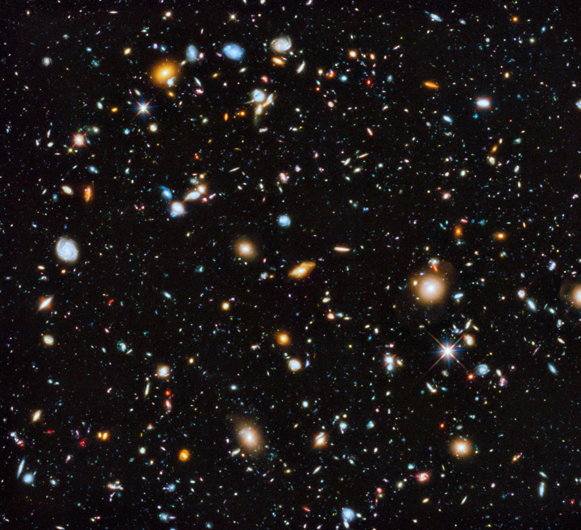 O Campo Profundo do Hubble, uma das imagens mais icônicas feitas pelo Telescópio Espacial e que deu aos astrônomos pela primeira vez uma visão geral sobre a evolução do universo.