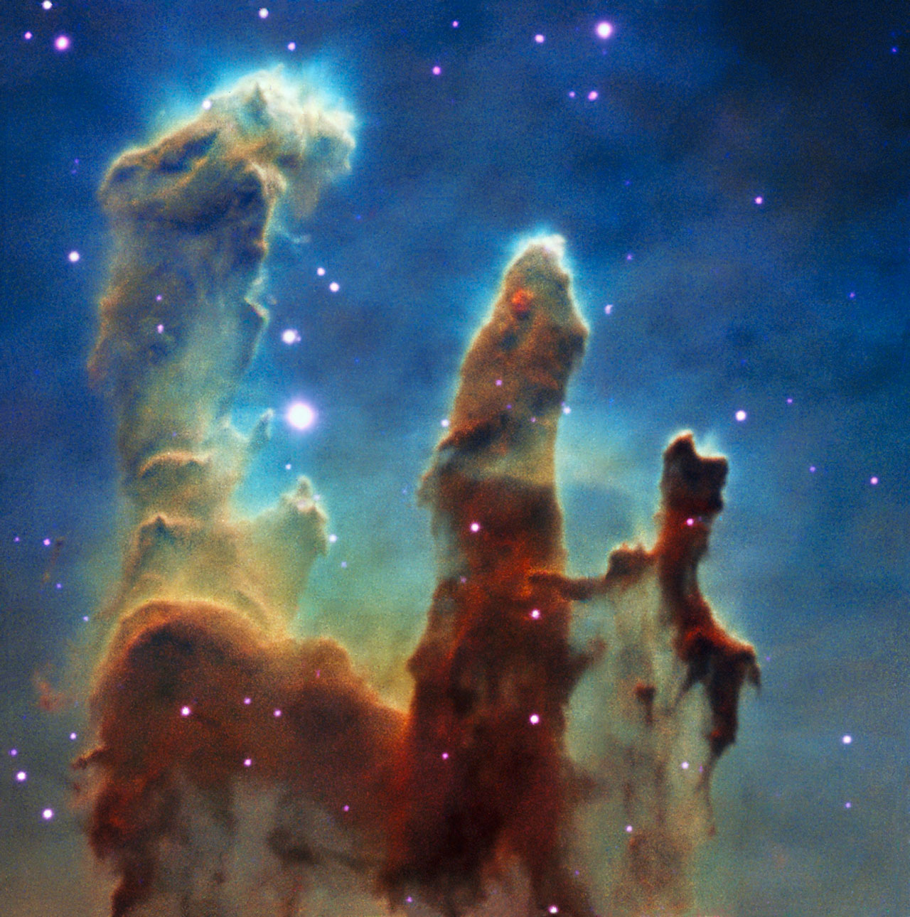 Colour composite view of the Pillars of Creation from MUSE data