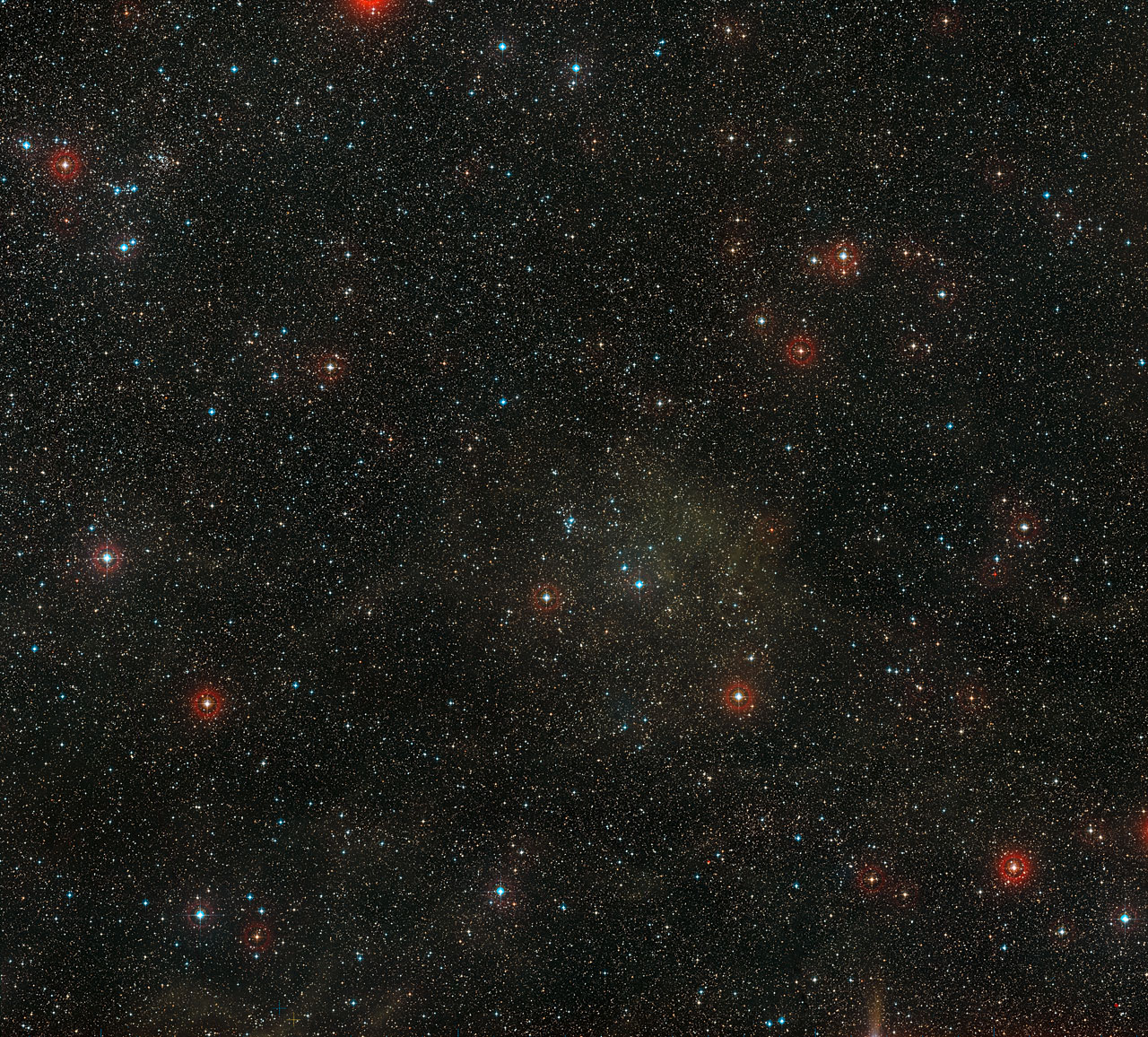 Wide-field view of the sky around the bright star cluster NGC 23