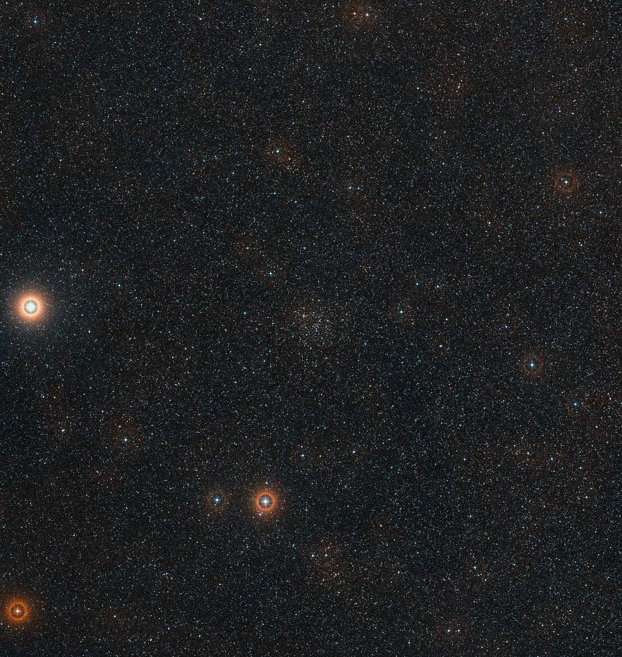 Wide-field view of the sky around the bright star cluster IC 465