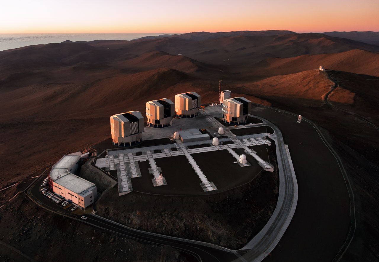 Aerial Sunset Over Paranal