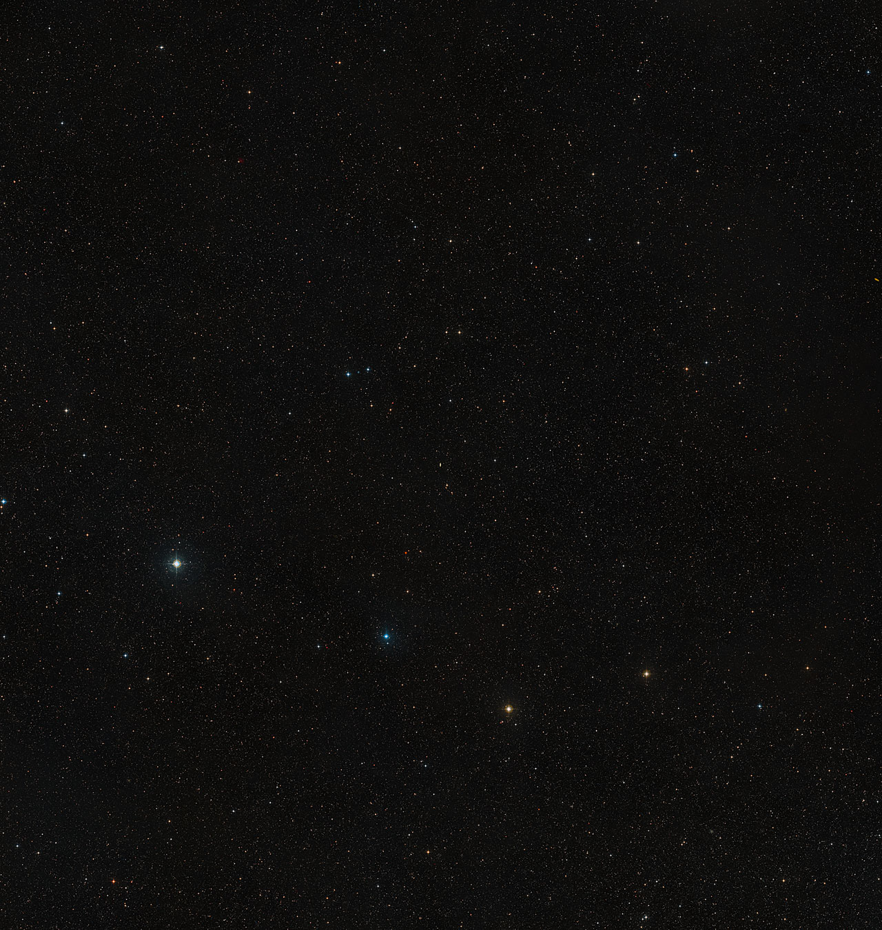 The night sky around the Twin Jet Nebula (ground-based image)