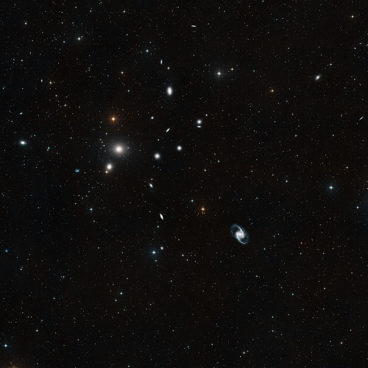 Wide-field view of the Fornax Galaxy Cluster