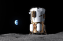 An artist’s rendering of Blue Origin’s Blue Moon Mark 1 lunar lander on the surface of the Moon. Graphic: Blue Origin