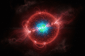 No coração de uma estrela moribunda, um buraco negro primordial se alimenta silenciosamente, transformando seu destino em um espetáculo cósmico de luz e sombra.