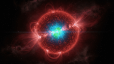 No coração de uma estrela moribunda, um buraco negro primordial se alimenta silenciosamente, transformando seu destino em um espetáculo cósmico de luz e sombra.