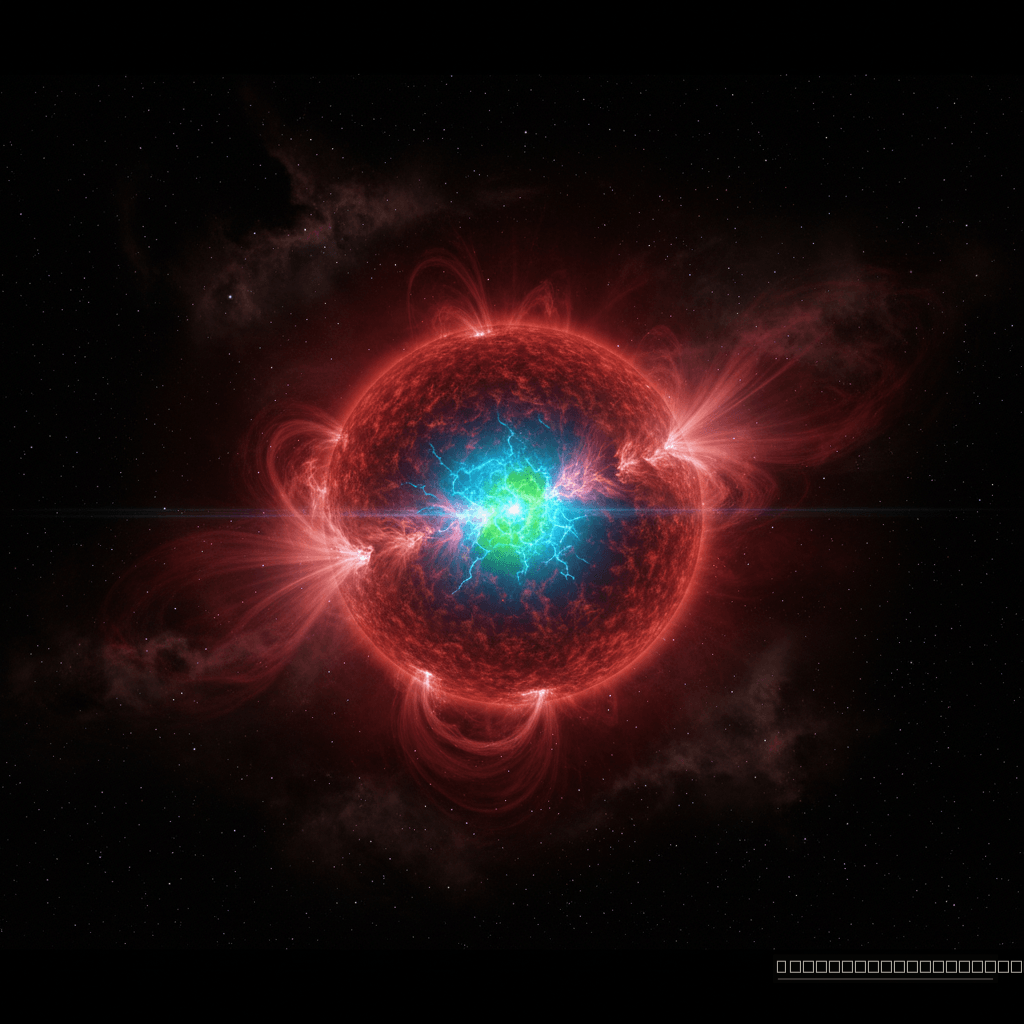 No coração de uma estrela moribunda, um buraco negro primordial se alimenta silenciosamente, transformando seu destino em um espetáculo cósmico de luz e sombra.