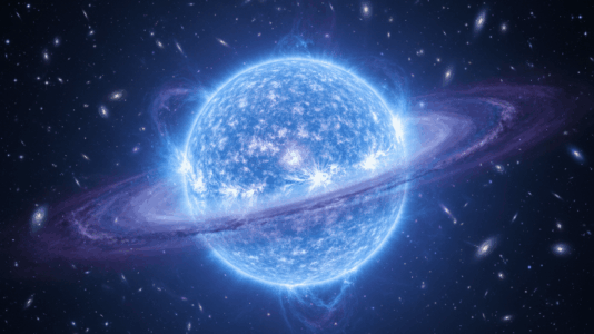 A supergigante azul, progenitora da SN 2023vbw, em seus últimos instantes. Uma estrela tão massiva que seu fim desafia a compreensão, explodindo sem deixar rastros.