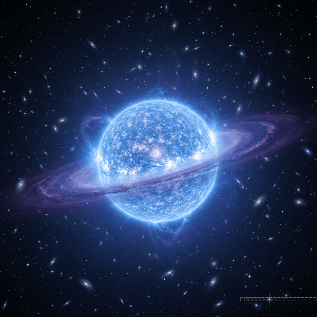 A supergigante azul, progenitora da SN 2023vbw, em seus últimos instantes. Uma estrela tão massiva que seu fim desafia a compreensão, explodindo sem deixar rastros.