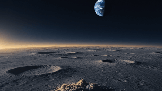 A superfície lunar, um arquivo cósmico de bilhões de anos de impactos. Cada grão de regolito guarda segredos sobre a formação do nosso sistema solar.