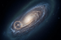 No halo fantasma da Via Láctea, um sutil efeito de microlente gravitacional sugere a presença de Phoebe, um buraco negro primordial com três vezes a massa da Lua.
