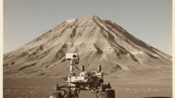 O rover Curiosity da NASA, um embaixador robótico da humanidade, em sua incansável odisseia, desvendando os mistérios geológicos do Monte Sharp em Marte.
