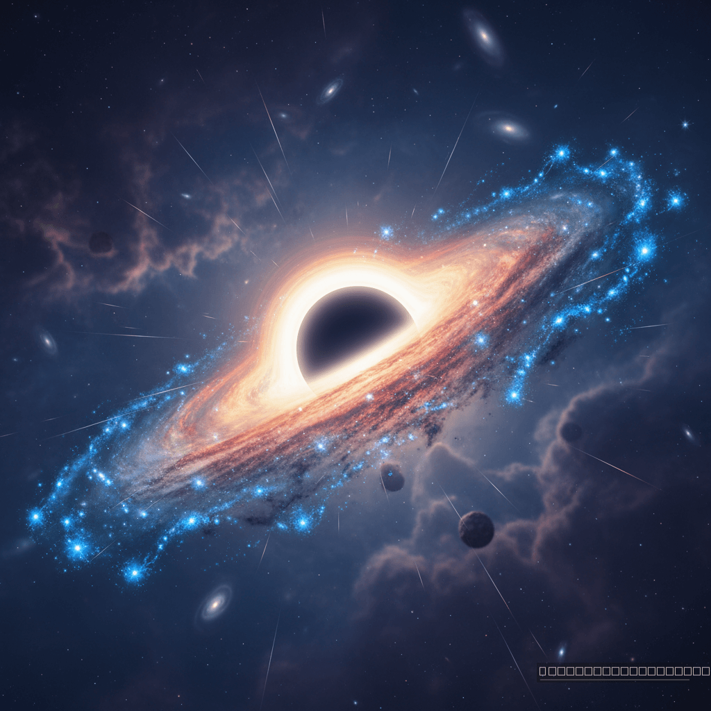 No coração de uma galáxia jovem, um buraco negro supermassivo brilha intensamente, desafiando as expectativas de coevolução cósmica no universo primordial.