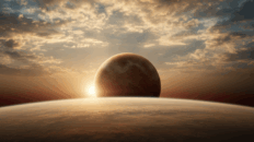 O Sol emerge no horizonte ocidental de Vênus, um espetáculo que desafia a norma cósmica e inspira a busca por vida em exoplanetas distantes.