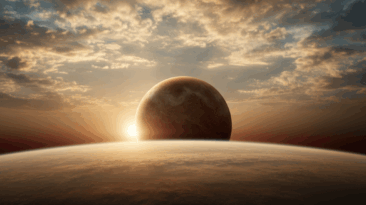 O Sol emerge no horizonte ocidental de Vênus, um espetáculo que desafia a norma cósmica e inspira a busca por vida em exoplanetas distantes.