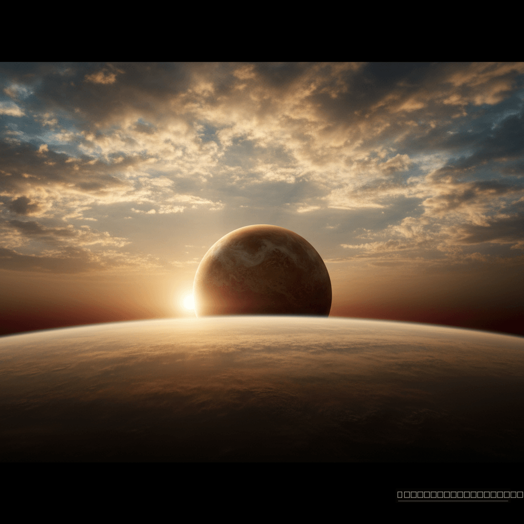 O Sol emerge no horizonte ocidental de Vênus, um espetáculo que desafia a norma cósmica e inspira a busca por vida em exoplanetas distantes.