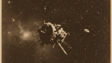 O cometa escuro 1998 KY26, possivelmente a sonda soviética Phobos 1, flutua no vazio cósmico, um fantasma da era espacial aguardando seu próximo encontro.