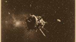 O cometa escuro 1998 KY26, possivelmente a sonda soviética Phobos 1, flutua no vazio cósmico, um fantasma da era espacial aguardando seu próximo encontro.
