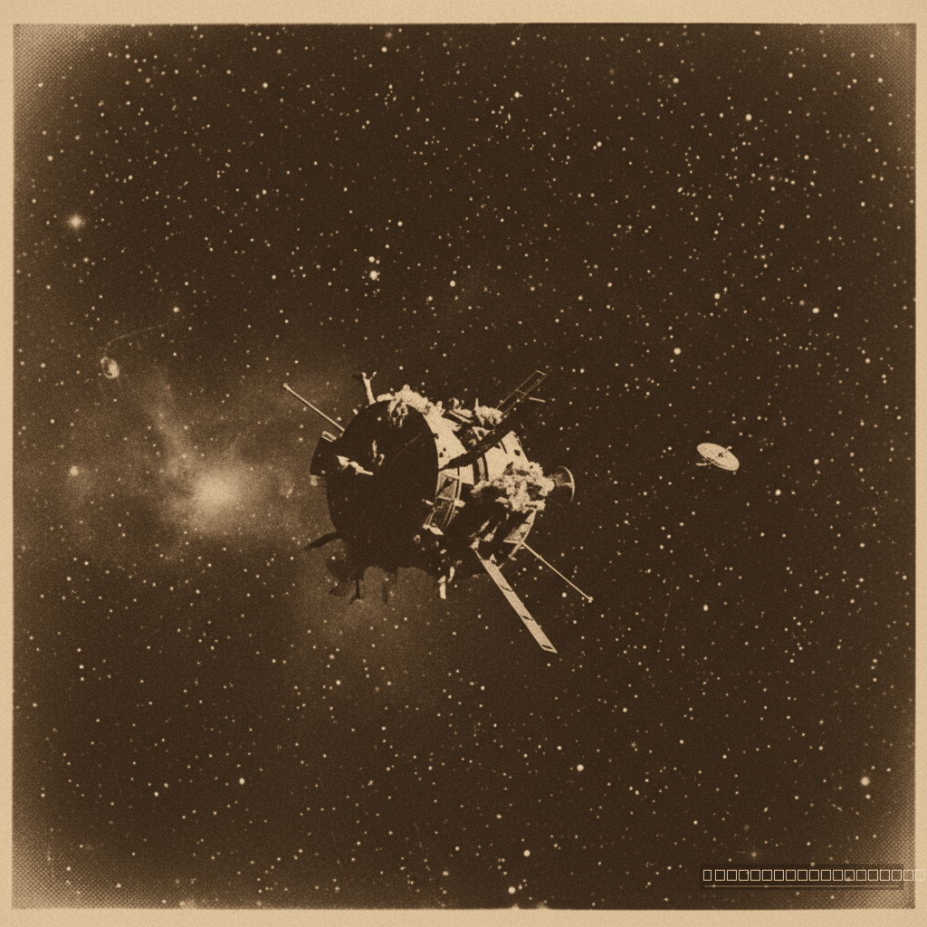 O cometa escuro 1998 KY26, possivelmente a sonda soviética Phobos 1, flutua no vazio cósmico, um fantasma da era espacial aguardando seu próximo encontro.
