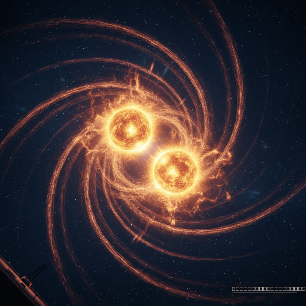 A fusão de duas estrelas de nêutrons, como o evento GW170817, gera ondas gravitacionais e luz, oferecendo uma 'sirene brilhante' para medir a taxa de expansão cósmica.